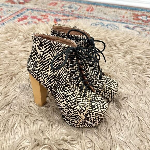 Jeffrey Campbell Lita Platform Fur Booties size 5.5 - Picture 1 of 9